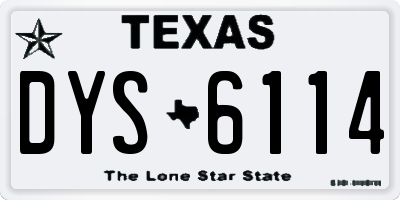TX license plate DYS6114
