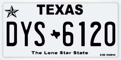 TX license plate DYS6120