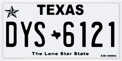 TX license plate DYS6121
