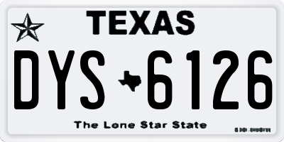 TX license plate DYS6126