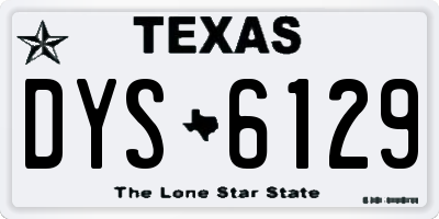 TX license plate DYS6129