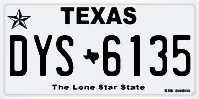 TX license plate DYS6135