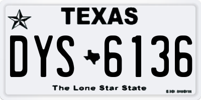 TX license plate DYS6136