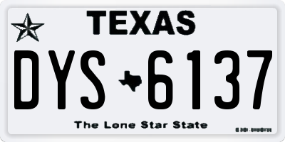 TX license plate DYS6137