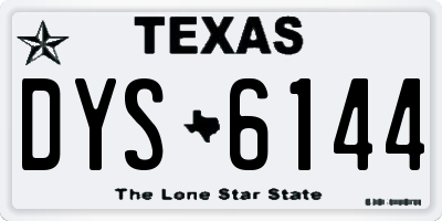 TX license plate DYS6144