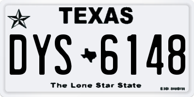 TX license plate DYS6148