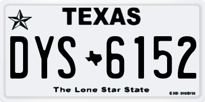 TX license plate DYS6152