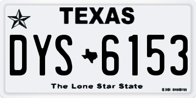 TX license plate DYS6153