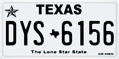 TX license plate DYS6156