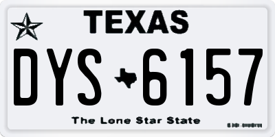 TX license plate DYS6157