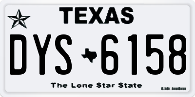 TX license plate DYS6158