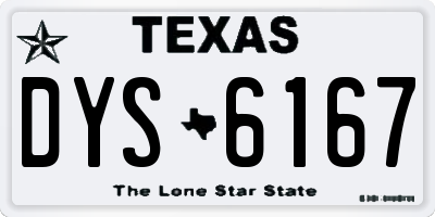 TX license plate DYS6167