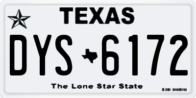 TX license plate DYS6172