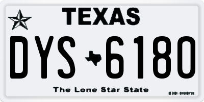 TX license plate DYS6180
