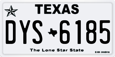 TX license plate DYS6185