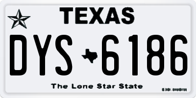 TX license plate DYS6186