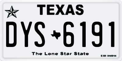 TX license plate DYS6191