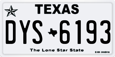 TX license plate DYS6193