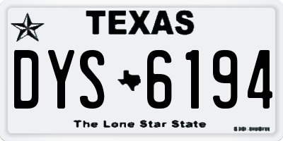 TX license plate DYS6194