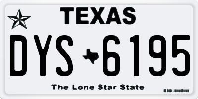 TX license plate DYS6195