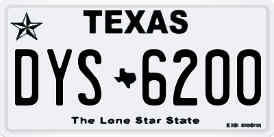 TX license plate DYS6200