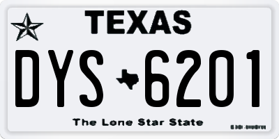 TX license plate DYS6201