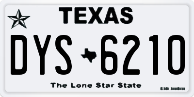 TX license plate DYS6210