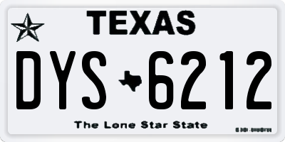 TX license plate DYS6212