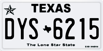 TX license plate DYS6215