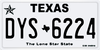 TX license plate DYS6224