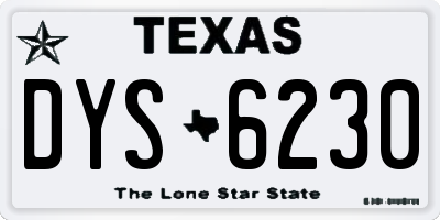 TX license plate DYS6230