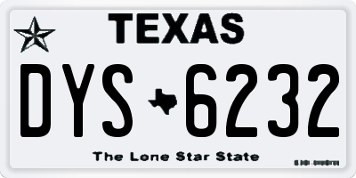 TX license plate DYS6232