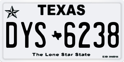 TX license plate DYS6238