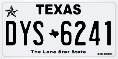 TX license plate DYS6241