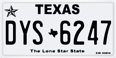 TX license plate DYS6247
