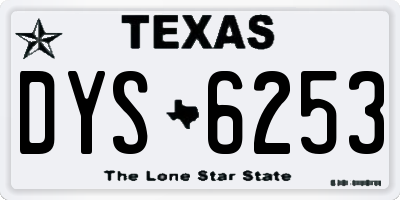 TX license plate DYS6253