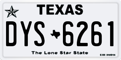 TX license plate DYS6261