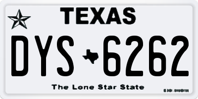 TX license plate DYS6262
