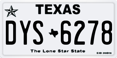 TX license plate DYS6278