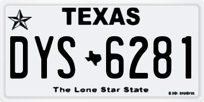 TX license plate DYS6281