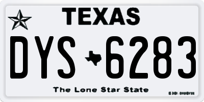 TX license plate DYS6283