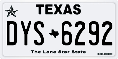 TX license plate DYS6292