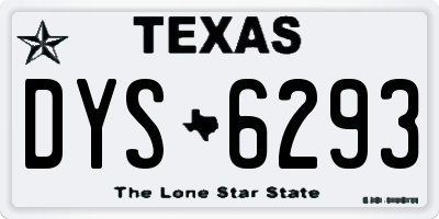 TX license plate DYS6293