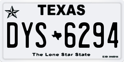 TX license plate DYS6294