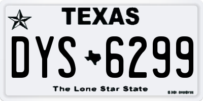 TX license plate DYS6299