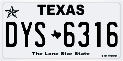 TX license plate DYS6316