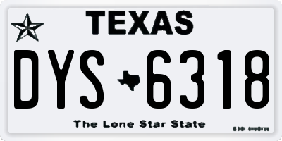 TX license plate DYS6318