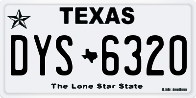 TX license plate DYS6320