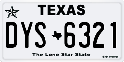 TX license plate DYS6321