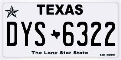 TX license plate DYS6322
